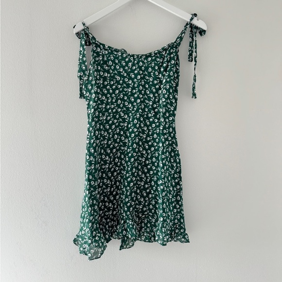 REFORMATION Green Floral Mini Dress 8 - Picture 2 of 5
